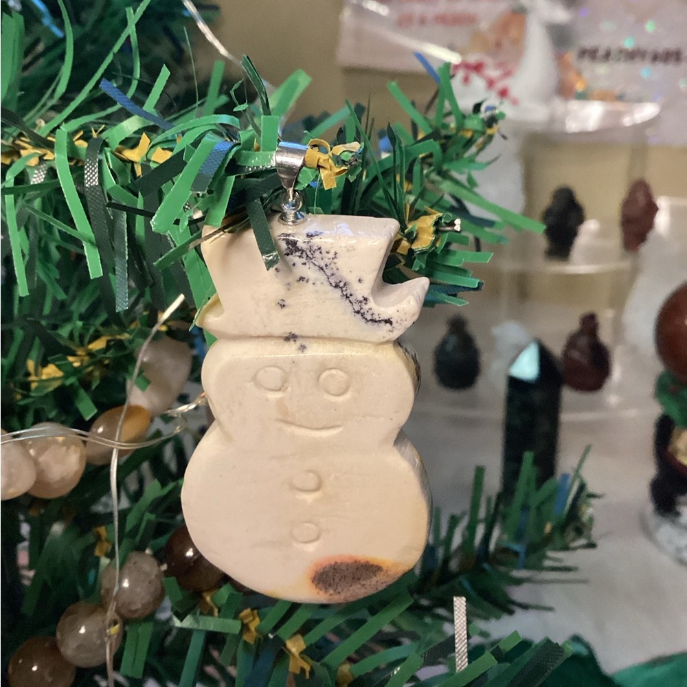 Mookaite crystal snowman ornament